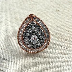 Victorian with Cubic Zirconia n rose gold Adjustable Ring
